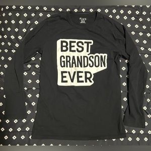💰2/$10 Kids The Childrens Place Long Sleeve Black T- Shirt- sizeL(14)